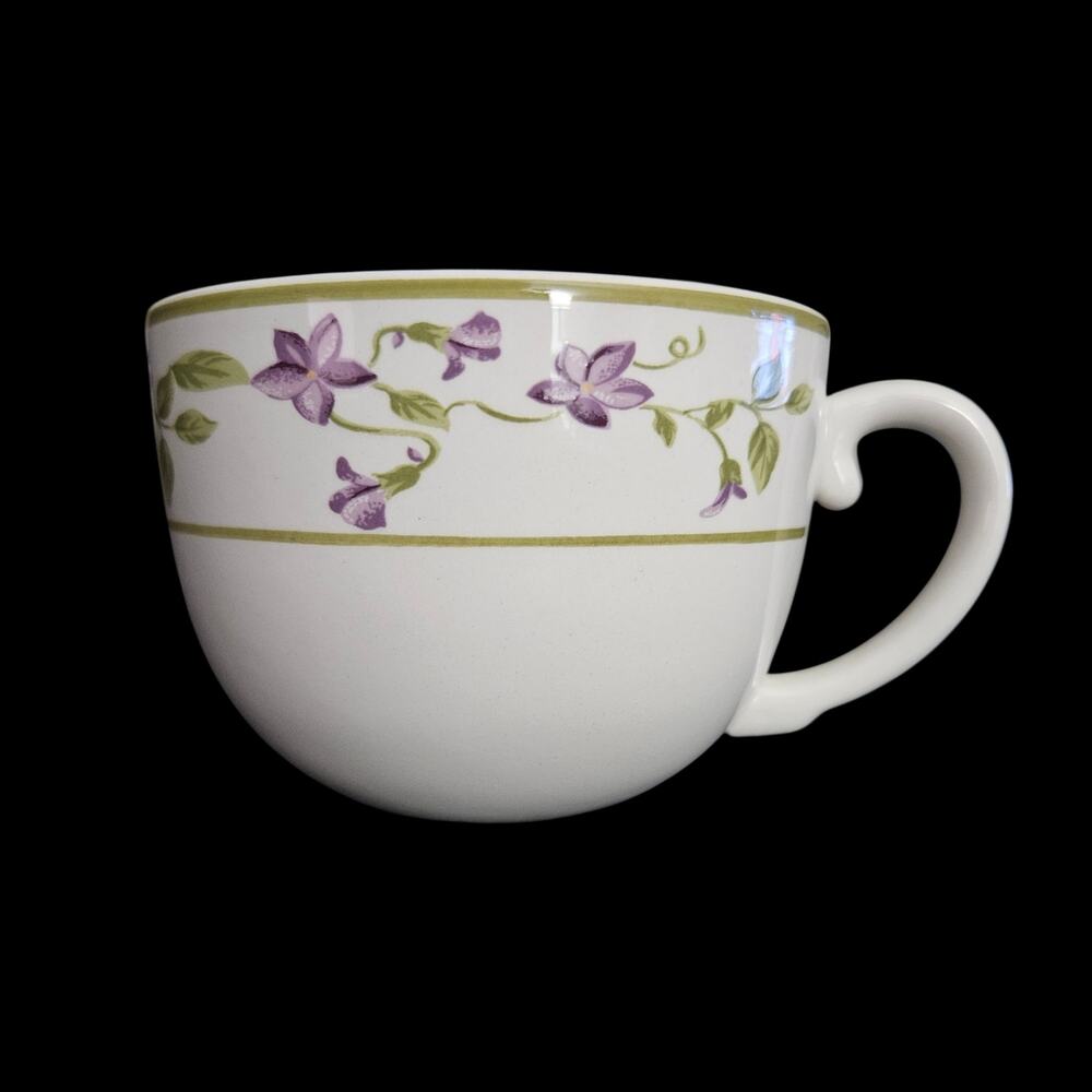 Martha Stewart Everyday Floral Tea Cups Set 4 Purple Vine